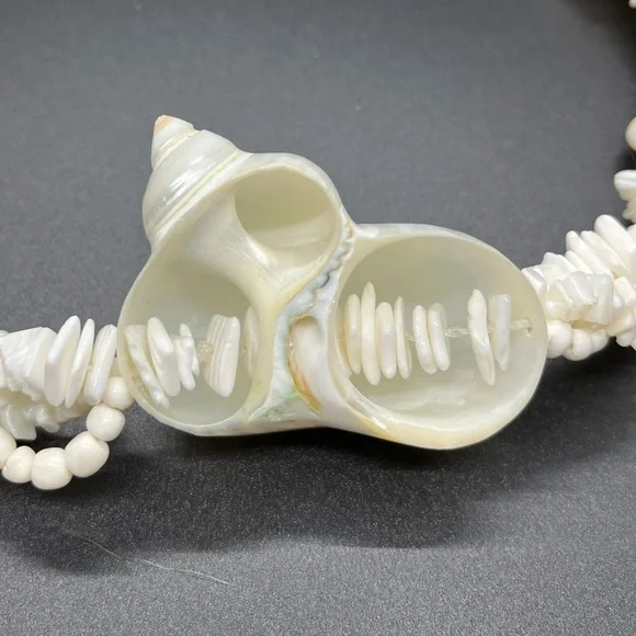 Nautilus Shell Necklace 22" MOP Hawaiian Vintage Surf Hand Made - Picture 7 of 8